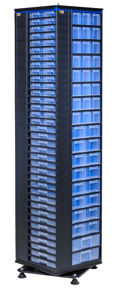 DENIOS Rotirajući Magacin Visina 1870 mm sa 282 Ladice 450 x 480 x 1870 mm 319272W