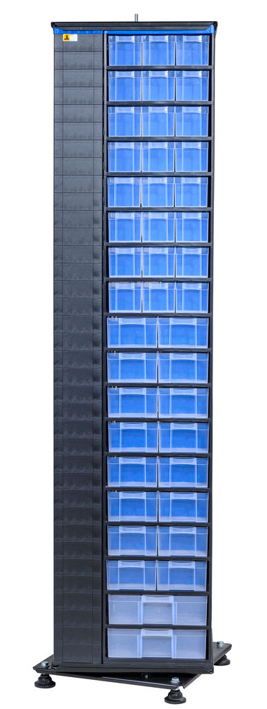 DENIOS Rotirajući Magacin Visina 1870 mm sa 282 Ladice 450 x 480 x 1870 mm 319272W