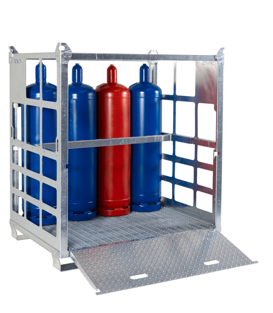 Denios Čelična Paleta Za Gasne Boce 12 × 33 Kg 320 Mm