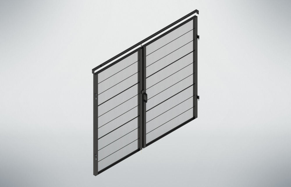 Mašinska Zaštitna Dvokrilna Vrata Clever Protect 2000 x 2000 mm Crna DENIOS 328488W
