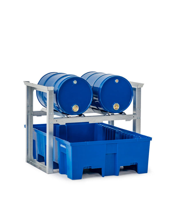 Denios Čelik Regal za Bure Grundfeld 2 Bureta 60L 1049x1245x837mm Pocinkovani