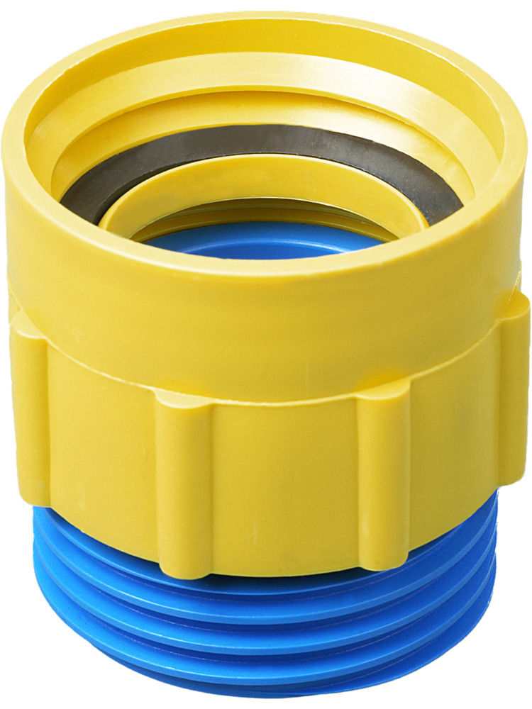 Adapter za Navoj od Polipropilena (PP) Spoljni-Unutrašnji S 64x5 na S 61x6 (DIN 61) Žuto-Plavi DENIOS 329224W