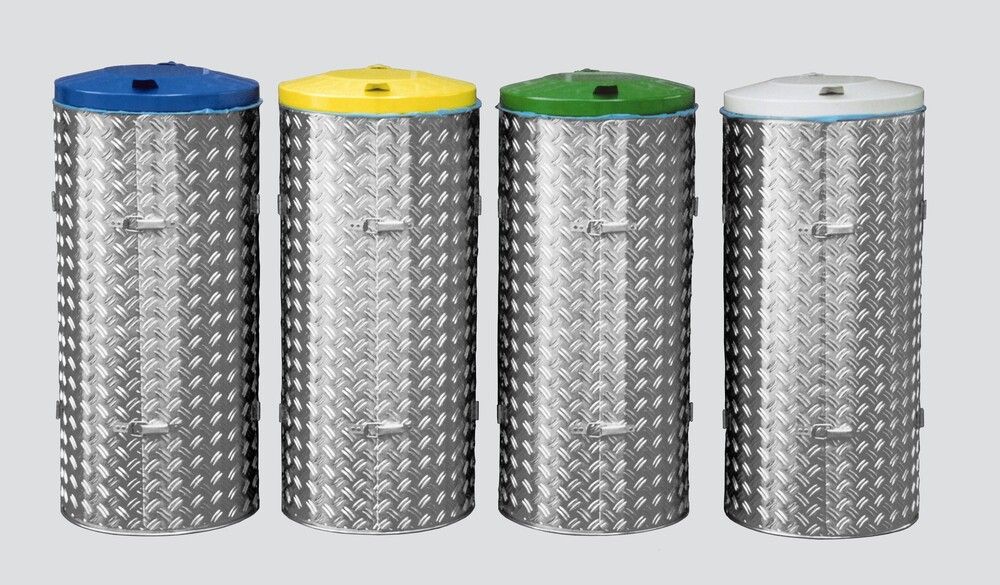 VAR GmbH Obloženi Kolektor Otpada sa Poklopcem od Nerđajućeg Čelika 120 L Plava