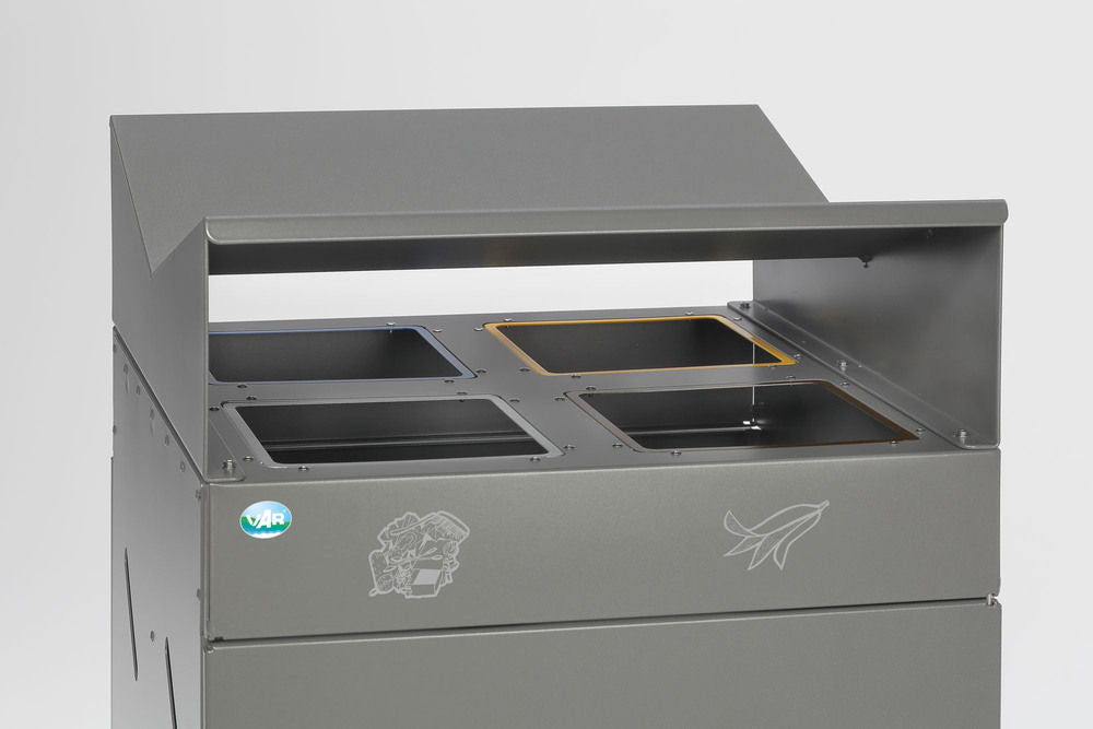 VAR GmbH Zaključavajuća Čelična Stanica za Odvajanje Otpada 4x50 L Eisenglimmer