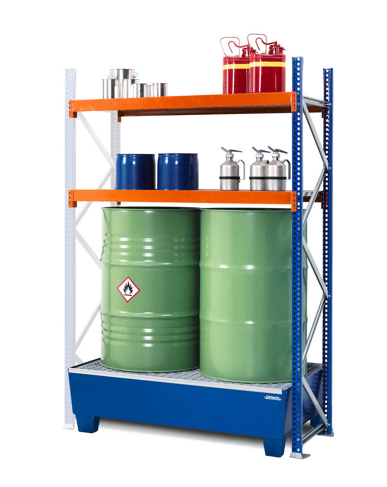 Denios Čelik Regal za Opasne Materije Anbaufeld 2 Nivoa 1307x816x2000mm Lakirana