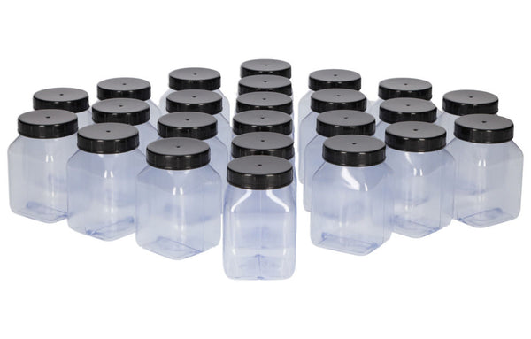 PVC boce sa širokim grlom četvrtaste prirodno-transparentne 200 ml 24 komada DENIOS 261413W