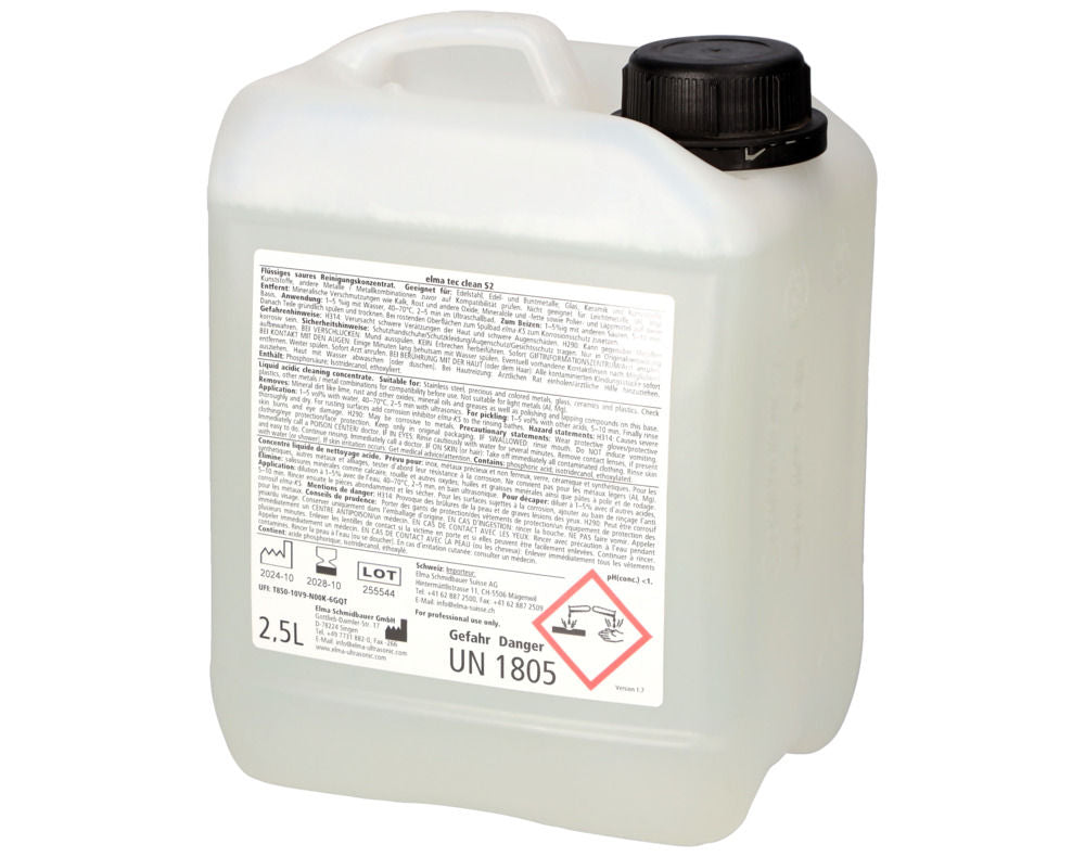 Elma tec clean S2 Ultrazvučno Sredstvo za Čišćenje, Jako Kiselo, 2,5 l