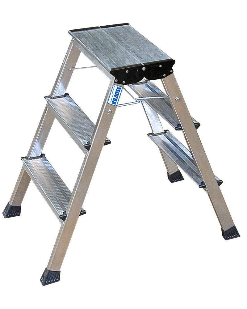 KRAUSE Dvostrano Sklopivo Gazište sa Točkićima Aluminijum 2 x 3 Gazišta 137487W