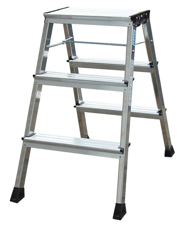 KRAUSE Dvostrano Sklopivo Gazište sa Točkićima Aluminijum 2 x 3 Gazišta 137487W