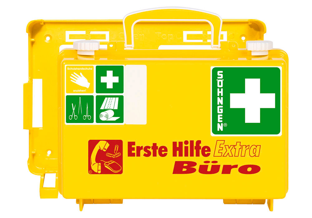 Erste-Hilfe-Kofer DENIOS Extra Biro Sa Punjenjem Po DIN 13157 Žuti