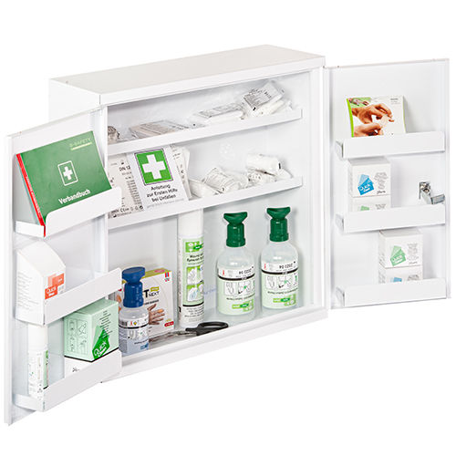 Čelični Ormar Za Prvu Pomoć B-SAFETY Premium Plus Sa Punjenjem Po DIN 13157 I Sigurnosnom Bravicom