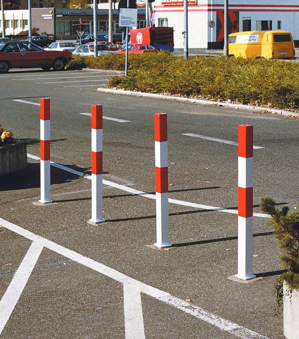 Uklonjivi Čelični Zaštitni Stub Moravia Za Ugradnju Pocinčan 70 x 70 mm 1000 mm Crveno-Beli 248388W