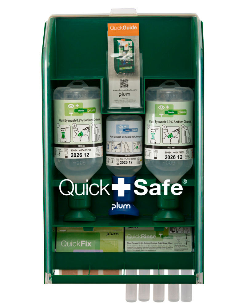 Erste-Hilfe-Station Plum QuickSafe Basic Box Sa Punjenjem Za Ispiranje Očiju I Flastere