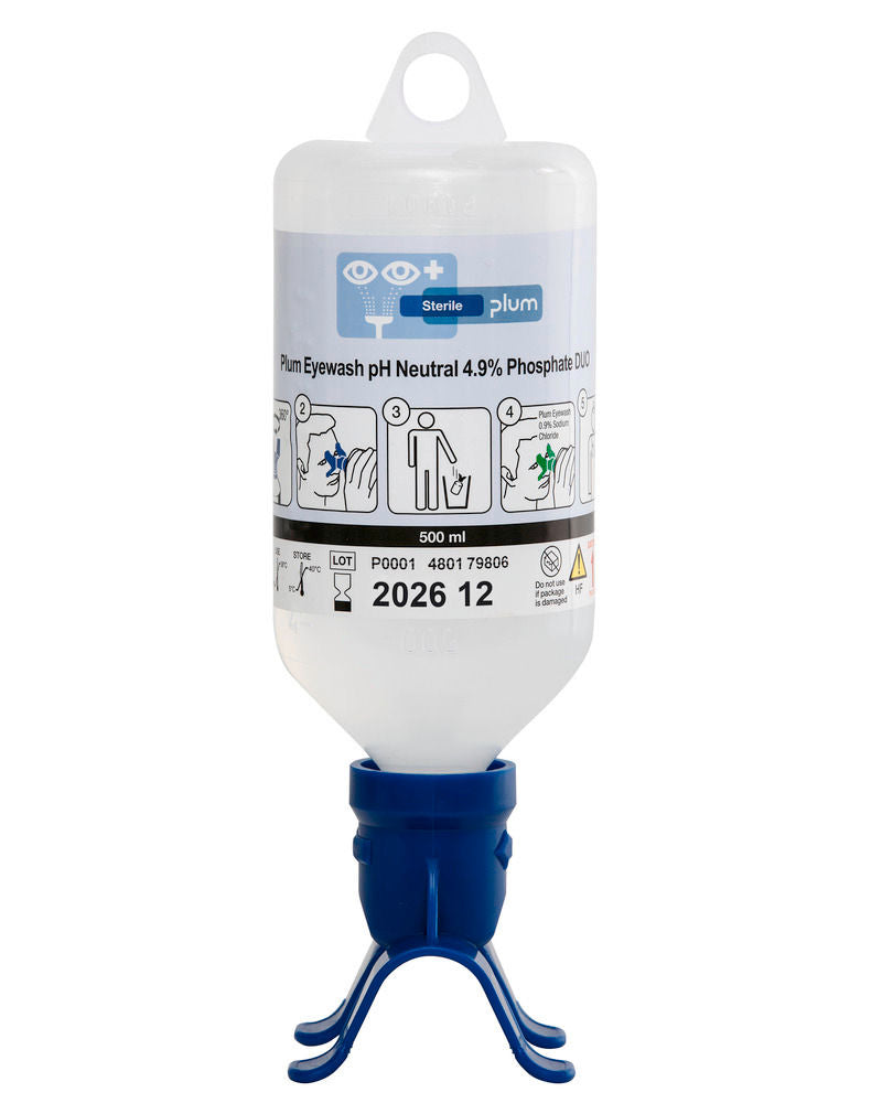 Boca za Ispiranje Očiju Plum DUO sa 500 ml pH-Neutralnog Fosfatnog Pufera 188943