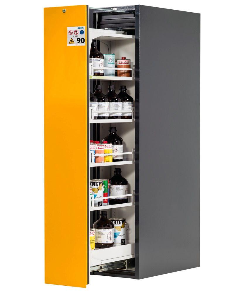Asecos Čelik Slim-Scoper 45-4 Ormar za Opasne Materije 245542W 1 Vertikalni Izvlak Žuta