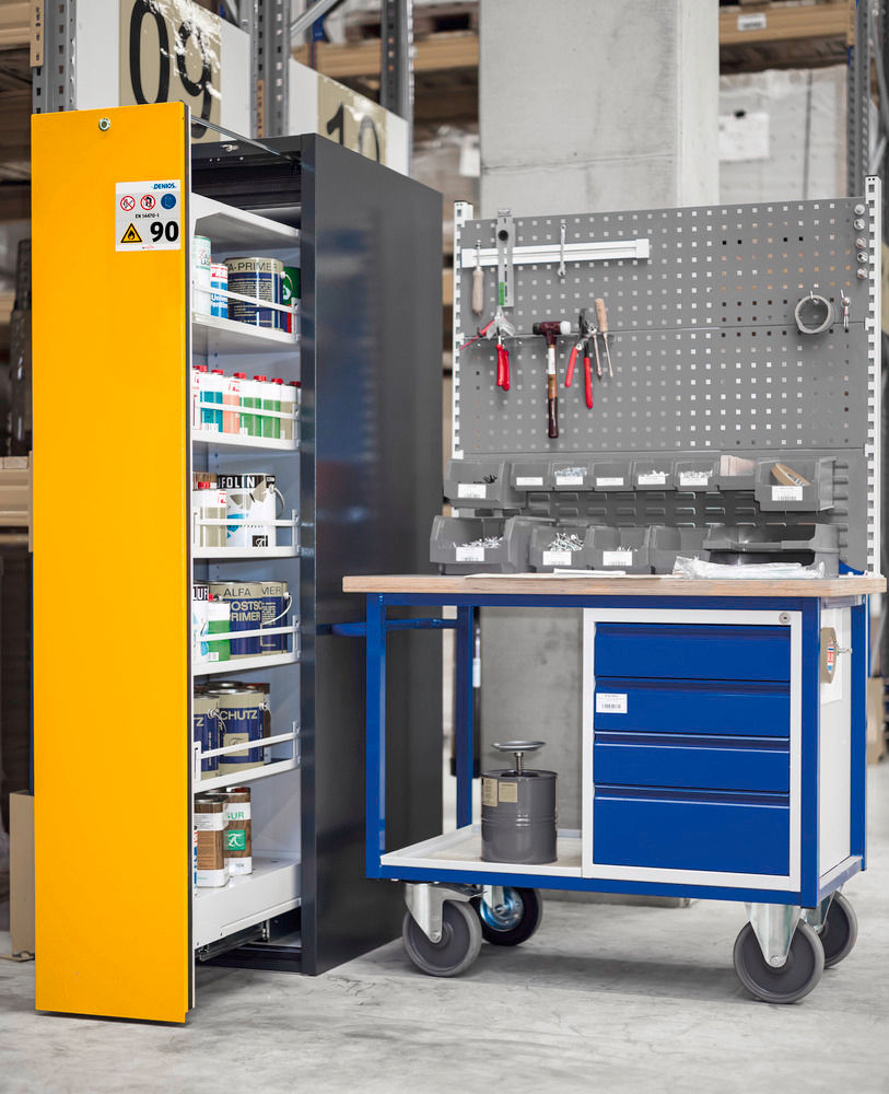 Asecos Čelik Slim-Scoper 45-4 Ormar za Opasne Materije 245542W 1 Vertikalni Izvlak Žuta