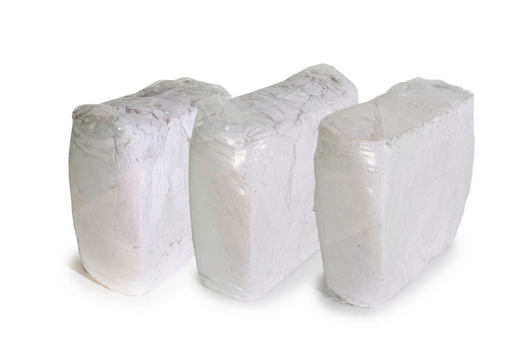 DENIOS Krpe za Čišćenje od Bele Pamučne Posteljine 3 Presovane Kocke po 10 kg