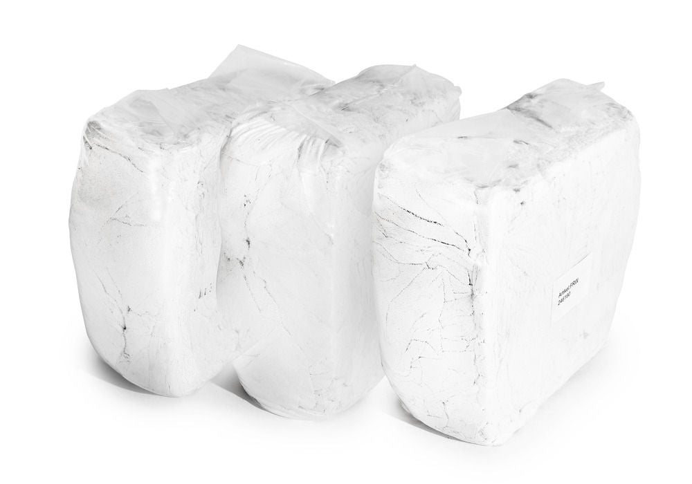DENIOS Frotir krpe za čišćenje bele boje 3 presovane kocke po 10 kg