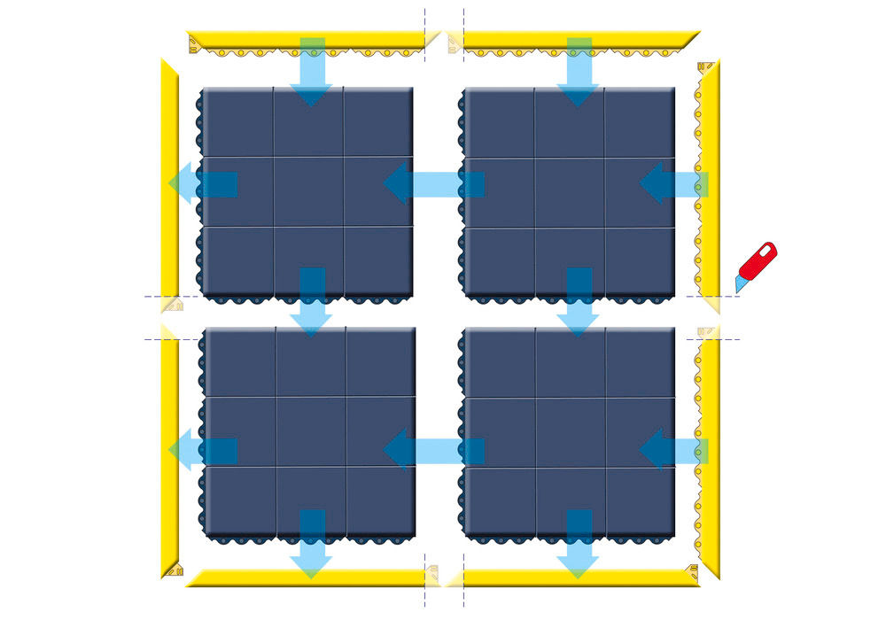 Anti-Ermüdungsmatte aus Nitril DENIOS 91 x 91 cm Crna