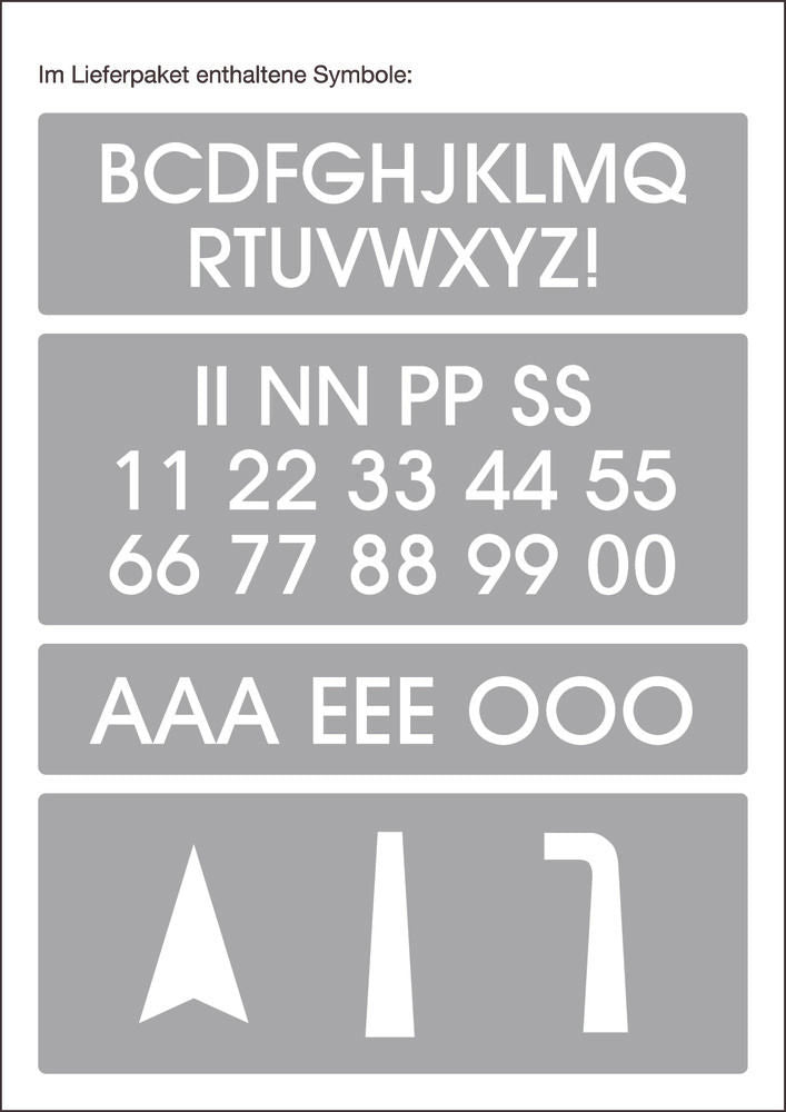 Set Šablona Moravia Visina Slova 150 mm 137177W